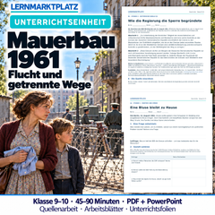 Mauerbau 1961 – Unterrichtseinheit mit Quellenarbeit (Klasse 9–10)