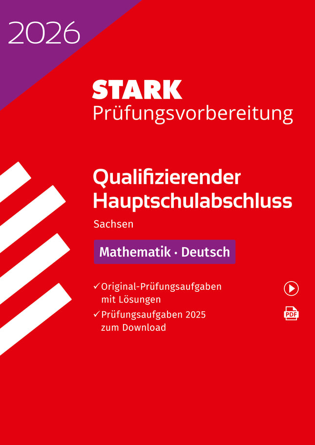 STARK Mathematik, Deutsch - Qualifizierender Hauptschulabschluss 2026 Sachsen - Prüfungsvorbereitung