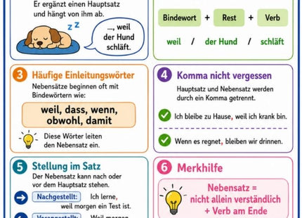 Nebensatz – Deutsch-Lernkarte (kostenloses PDF)