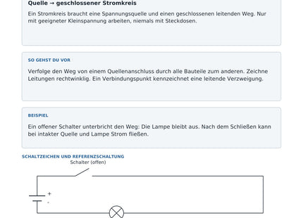 Stromkreise lesen und zeichnen - kostenloses Arbeitsblatt mit Lösungen als PDF