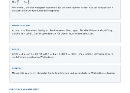 Kennlinien auswerten - kostenloses Arbeitsblatt mit Lösungen als PDF