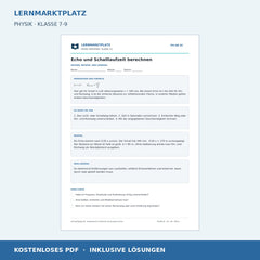 Echo und Schalllaufzeit berechnen - kostenloses Physik-Arbeitsblatt mit Lösungen (PDF)