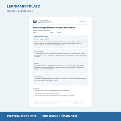Elektromagnetische Wellen einordnen - kostenloses Physik-Arbeitsblatt mit Lösungen (PDF)