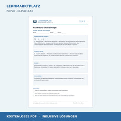 Atombau und Isotope - kostenloses Physik-Arbeitsblatt mit Lösungen (PDF)