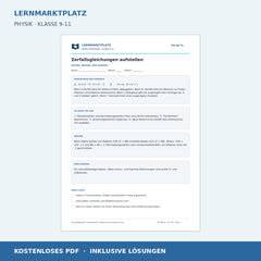 Zerfallsgleichungen aufstellen - kostenloses Physik-Arbeitsblatt mit Lösungen (PDF)