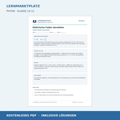 Elektrische Felder darstellen - kostenloses Physik-Arbeitsblatt mit Lösungen (PDF)