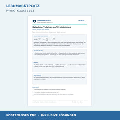 Geladene Teilchen auf Kreisbahnen - kostenloses Physik-Arbeitsblatt mit Lösungen (PDF)