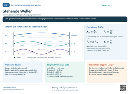 Physik-Lernposter: Stehende Wellen – A4 und A3 quer