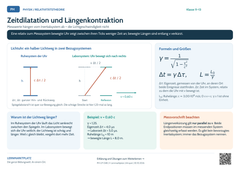 Physik Zeitdilatation und Längenkontraktion | Lernposter A4 & A3 (PDF)