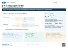 Physik p-n-Übergang und Diode | Lernposter A4 & A3 (PDF)