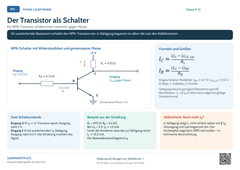 Physik Der Transistor als Schalter | Lernposter A4 & A3 (PDF)