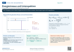Physik Energieniveaus und Linienspektren | Lernposter A4 & A3 (PDF)