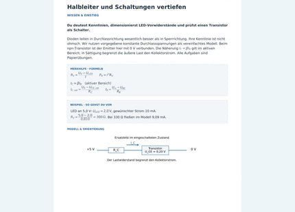 Halbleiter und Schaltungen vertiefen – Vorschau der ersten Seite