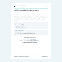Halbleiter und Schaltungen vertiefen – kostenloses Physik-Arbeitsblatt mit Lösungen (PDF)