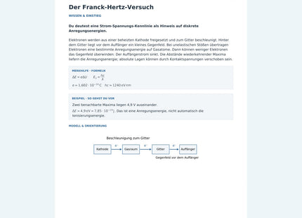 Der Franck-Hertz-Versuch – Vorschau der ersten Seite
