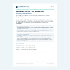 Mechanik-Lerncheck mit Auswertung – kostenloses Physik-Arbeitsblatt mit Lösungen (PDF)