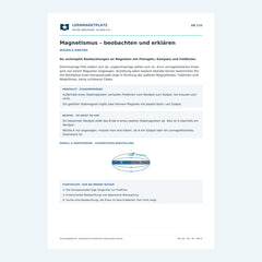 Magnetismus – beobachten und erklären – kostenloses Physik-Arbeitsblatt mit Lösungen (PDF)