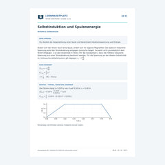 Selbstinduktion und Spulenenergie - kostenloses Physik-Arbeitsblatt mit Lösungen (PDF)