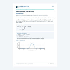 Beugung am Einzelspalt – kostenloses Physik-Arbeitsblatt mit Lösungen (PDF)