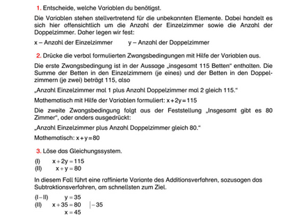 Sachaufgaben zu linearen Gleichungssystemen mit zwei Variablen – Schritt-für-Schritt-Theorie