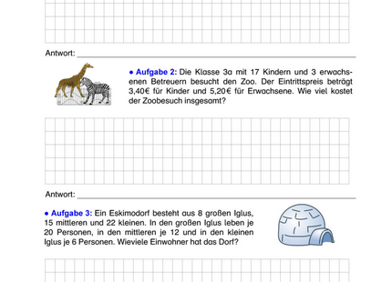 Arbeitsblatt: Schriftliche Multiplikation – Sachaufgaben üben & anwenden
