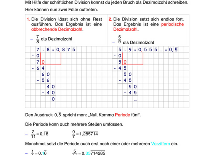 Arbeitsblatt: Brüche als Dezimalzahlen – abbrechende & periodische Dezimalzahlen verstehen