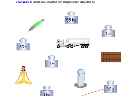 Arbeitsblatt Gewichte – Grundlagen (t, kg, g) | Umrechnen & Sachaufgaben