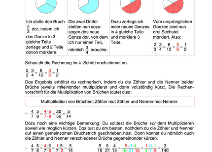 Arbeitsblatt: Brüche multiplizieren – mit Kürzen & gemischten Zahlen