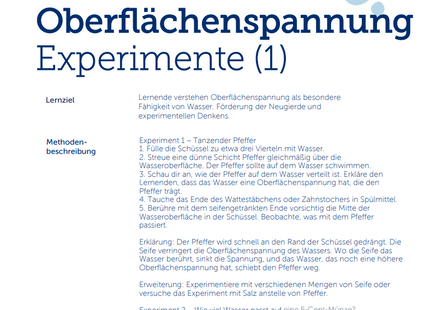 Viva con Agua Unterrichtspaket: Wasser entdecken – Experimente & Bastelideen