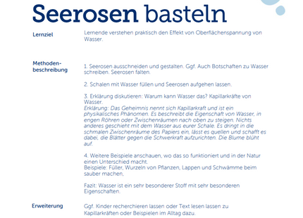 Viva con Agua Unterrichtspaket: Wasser entdecken – Experimente & Bastelideen