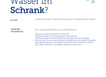 Viva con Agua Unterrichtspaket: Wasser im Alltag