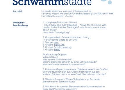Schwammstädte – Unterrichtsmaterial zu Starkregen, Versiegelung & Zukunftsstädten