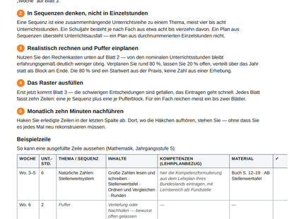Stoffverteilungsplan – kostenlose Vorlage für Lehrkräfte