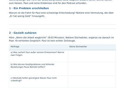 Originalvorschau: Hörblatt zum Podcast Wenn die Arbeit wegbricht