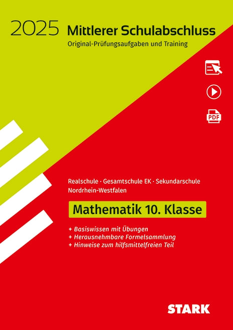 Original-Prüfungen und Training - Mittlerer Schulabschluss 2025 - Mathematik - Realschule/Gesamtschule EK/ Sekundarschule - NRW