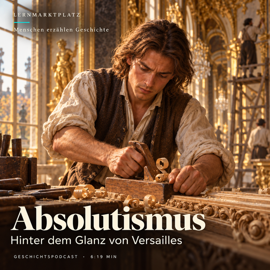 Absolutismus – Menschen erzählen Geschichte. KI-generierte historische Illustration.
