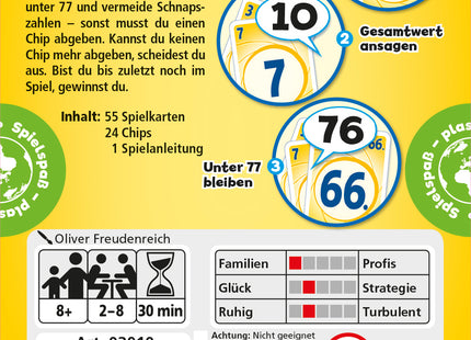 AMIGO Lobo 77 – Schachtelrückseite mit Inhalt und Spielübersicht
