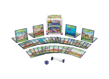 BrainBox – Dinosaurier – Urzeitkarten, Sanduhr und Würfel