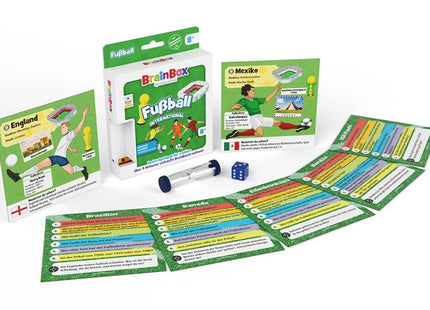 BrainBox Pocket – Fußball International – Fußballkarten, Sanduhr und Würfel