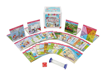 BrainBox Let's Learn English – 71 Karten, Sanduhr und Würfel