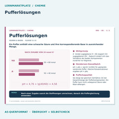 Pufferlösungen – Chemie Lernkarte A5