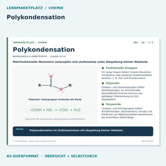 Polykondensation – Chemie Lernkarte A5