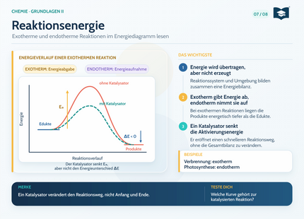 Chemie Lernkarte A5: Reaktionsenergie