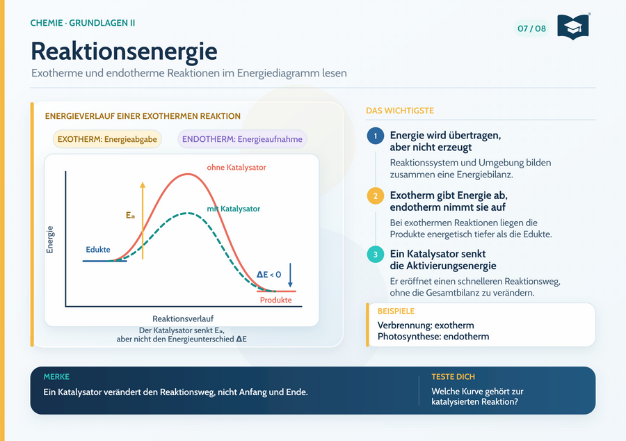 Chemie Lernkarte A5: Reaktionsenergie