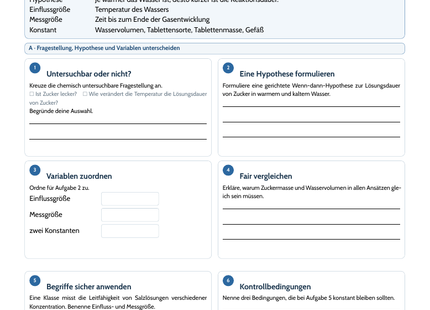Vorschau des Chemie-Arbeitsblatts Experimente planen, auswerten und Fehlerquellen erkennen
