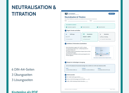Chemie-Arbeitsblatt Neutralisation und Titration mit Lösungen
