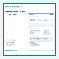 Neutralisation & Titration – kostenloses Chemie-Arbeitsblatt mit Lösungen (PDF)