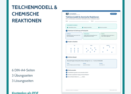 Teilchenmodell & chemische Reaktionen – Chemie-Arbeitsblatt mit Lösungen