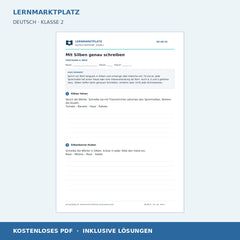 Mit Silben genau schreiben – kostenloses Deutsch-Arbeitsblatt mit Lösungen (PDF)