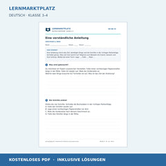 Eine verständliche Anleitung – kostenloses Deutsch-Arbeitsblatt mit Lösungen (PDF)